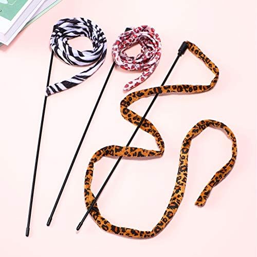 Sumind 3 Pieces Jungle Cat Wand Toys,Leopard Color