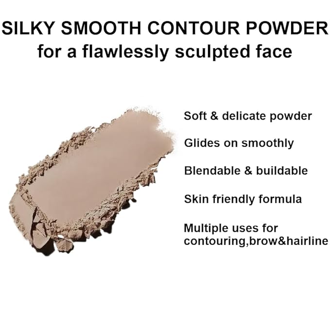 Mysense Single Contour Palette, Face Contour Kit with Mirror & Brush, Silky Smooth Contour Powder Makeup
