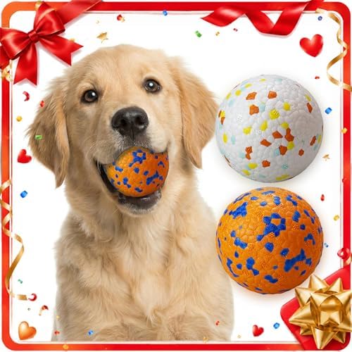 Dog Ball Toys Dog Tennis Ball for Aggressive Chewers Indestructible Bouncy Lightweight Water Toy Fetch Ball for Large Medium and Small Dog