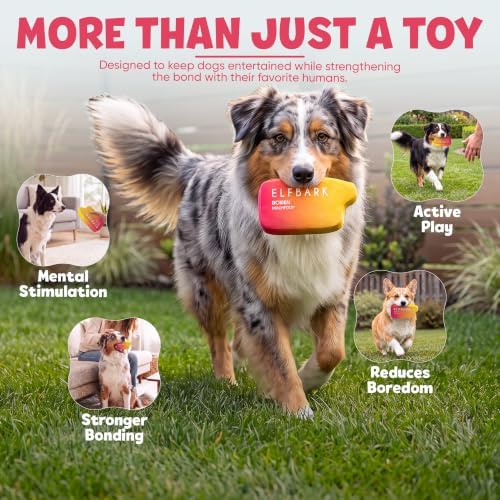 Two Tails Puff Parody Dog Toy – Funny Squeaky Dog Toys for Interactive Play and Training – Durable, Easy to Clean, Birthday Gifts for Small, Medium and Large Dogs - Peach