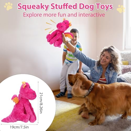 Letsmeet Dog Toys for Large Plush Dog Chew Toy with Squeaker and Crinkle Paper, Interactive Puppy Toys to Reduce Boredom and Anxiety, Tough Tug of War Pet Toys for Small, Medium and Large Dogs