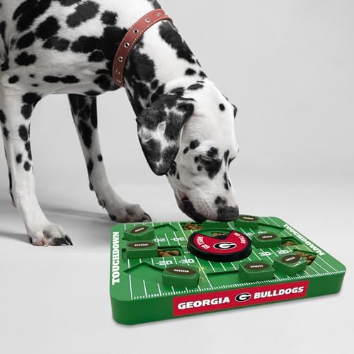 Pets First NCAA Georgia Large Puzzle Toy, Dog Puzzle Treat Toy, New Large Size, Interactive Dog Treat Toy, Dog Slow Feeding Toy