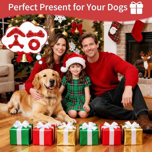 Natural Rubber Dog Chew Toys 4 Pack Tough Dog Toys for Aggressive Chewers