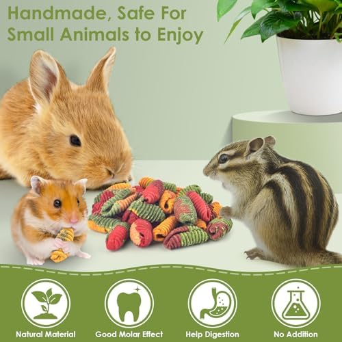 ERKOON Chinchilla Treats, Timothy Grass Chew Toys for Teeth for Rabbit Guinea Pig Gerbil Rat Dwarf Hamster (Large Size-2 Pack)