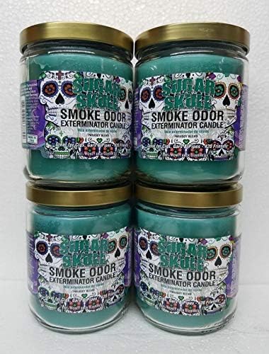 Smoke Odor Exterminator 13oz Jar Set of Four Candles, Sugar Skull. | Set of 4 Candles