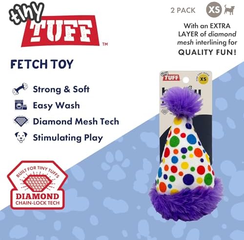 Huxley & Kent Tiny Tuff Plush Dog Toy, Polka Dot