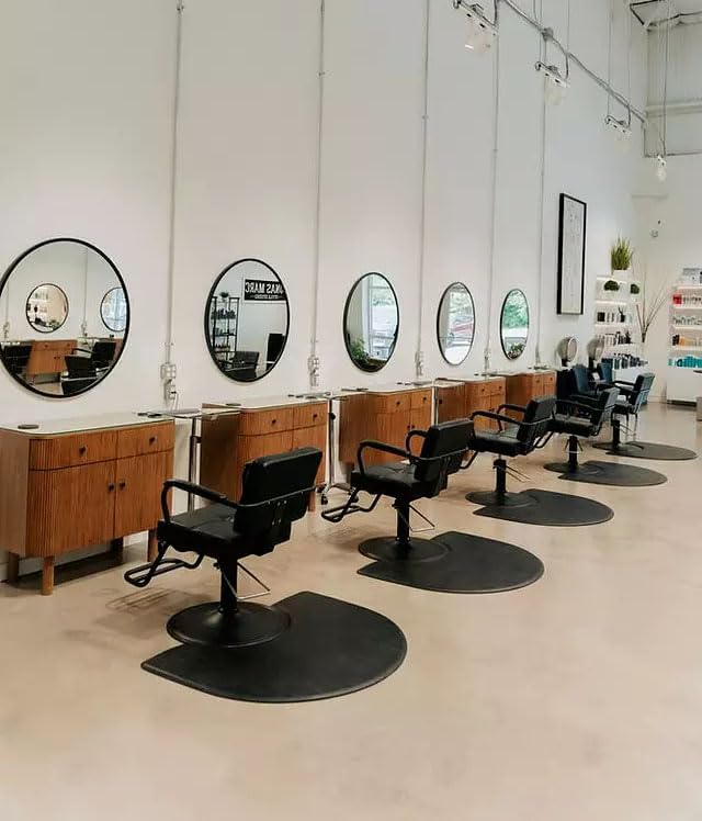 Buy-Rite Atlas Styling Chair for Professional Salons and Barbershops, Extra-Wide Seat, Black Metal Frame, Premium Black Vinyl with Detailed Stitching, Open Back Design, Hydraulic Base, NIN-5516