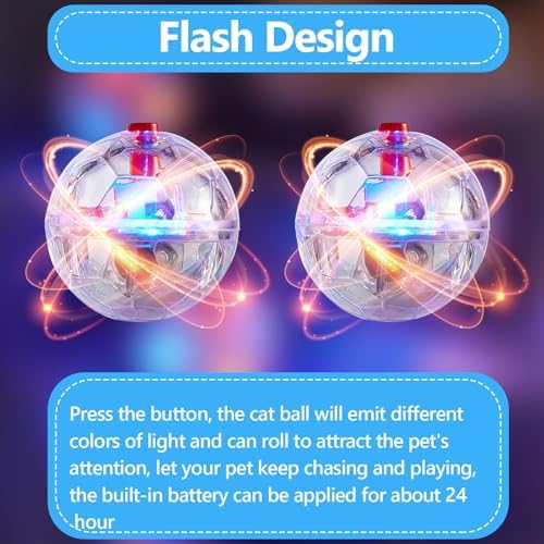 Frienda 4 Pcs Light up Cat Ball LED Motion Ghost Hunting Cat Ball(Clear)