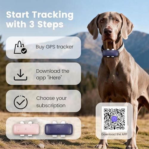 SEEWORLD Cat Tracker GPS Tracker for Dogs Cats Real-Time Location Tracker Virtual Fence 180 Days Location History 4G Dog Tracker for 6.5lbs+ Pets, Subscription Required