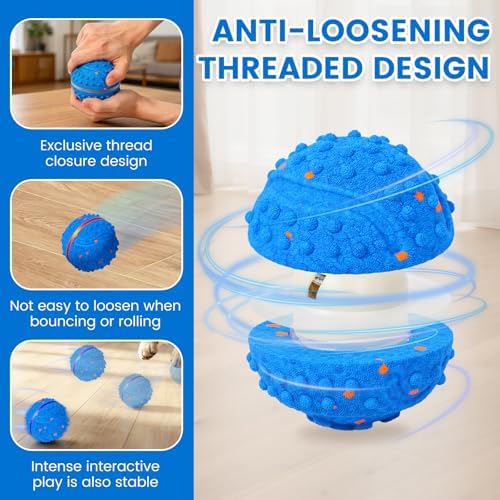 2 Pack Smart Interactive Dog Toys with LED Lights, E-TPU Material