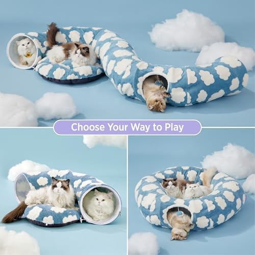 Lesure Donut Cute Jacquard Large Cat Tunnel Bed Kitten Toys for Dog Bunny