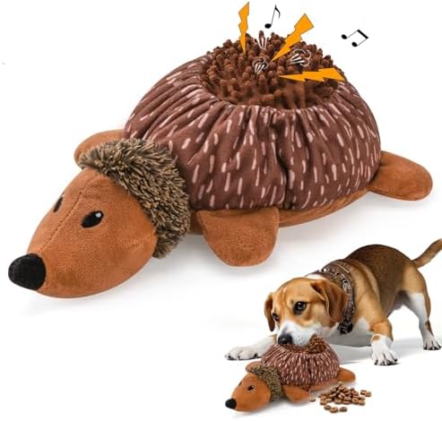 LIFLIX 2 in1 Interactive Hedgehog Dog Toy, Plush Dog Treat Puzzle Toy, Enrichment Toys for Puppy(Not for Aggressive Chewers)