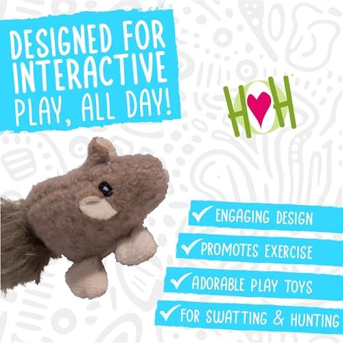 HuggleKats Cat Toys - Kitten Toys for Bored Indoor Cats, Perfect for Moving, Exercise, Biting & Chewing - Wee Fellar Squirrelie