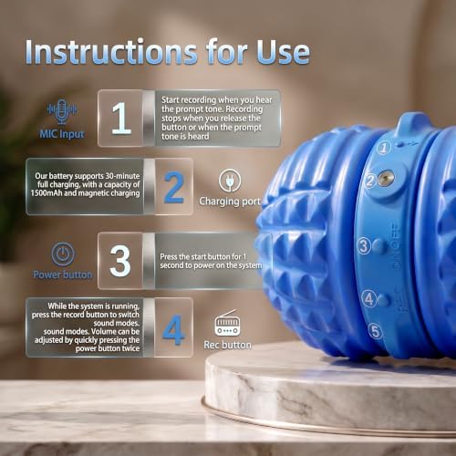Smart Interactive Dog Toy, 8 Modes Automatic Rolling Ball with a Recording Function, Food-Grade Rubber Material Interactive Dog Ball for Medium and Large Dogs，Blue