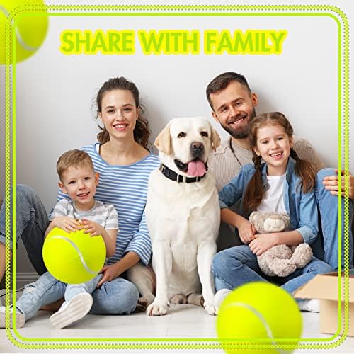 Sratte 6 Pcs Large Tennis Ball Dogs, Fluorescent Yellow, 9.5 Inch