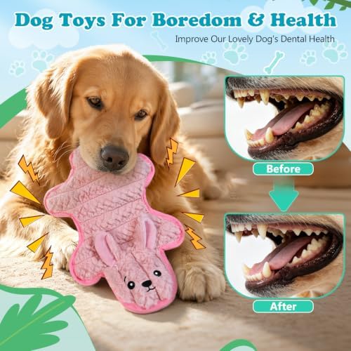 5 Pack No Stuffing Squeaky Dog Plush Chew Toys for Large Dogs