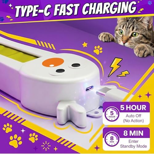 Interactive Cat Toy for Indoor Cats: Door-Mounted Automatic Moving Enrichment Cat Toy with Adjustable Motion Modes, Rechargeable Electric for Kittens & Bored Adult Cats, Hands-Free Pet Play Accessory