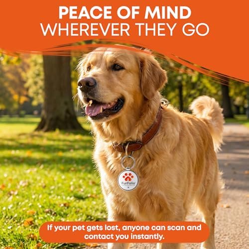 QR Code Dog Tag for Dogs & Cats – Smart Pet ID Tag – Scan to Contact Owner – No Subscription – Lost Pet Protection