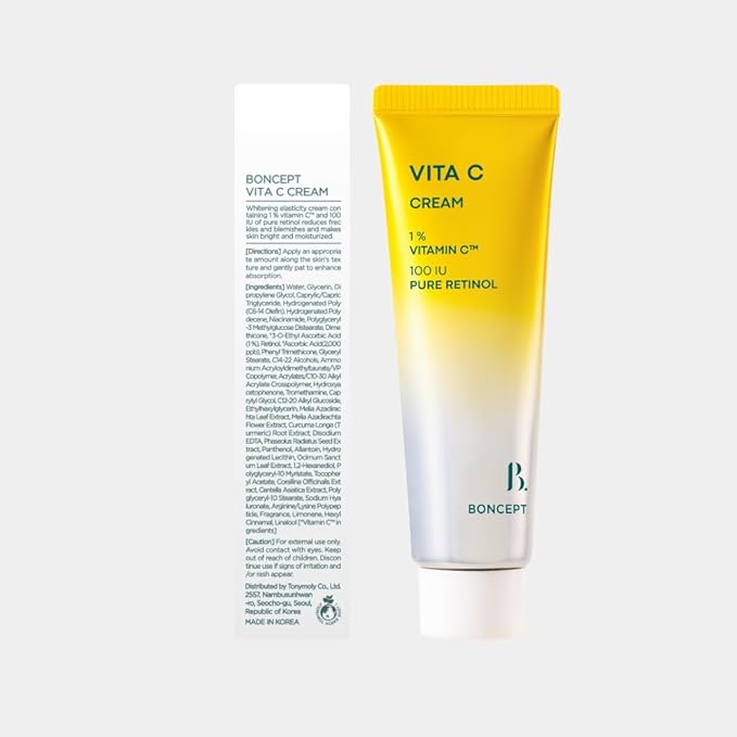 Vita C Cream - Quick-Absorbing Korean moisturizer for Dark Spots, Brightening, Bouncy Skin, Anti aging with Vitamin C, Retinol | 1.69 fl. oz. / 50ml