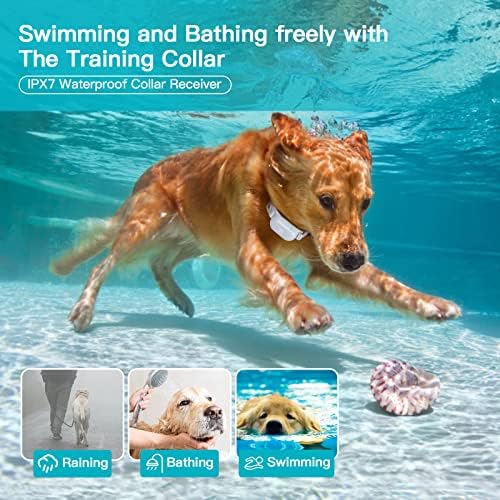 Bousnic Dog Shock Collar with Remote - for Dog 10-120lbs 1000ft Waterproof Rechargeable e Dog Training Collar for Small Medium Large Breed Dog with Beep/Vibrate/Safe Shock & Indicator Light