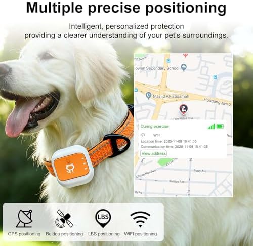 Pet GPS Tracking Collar for Fence & Dog Training with Wireless Monitoring, No Subscription, Waterproof, Long Battery Life, iOS & Android App (15-22 inches, Large)