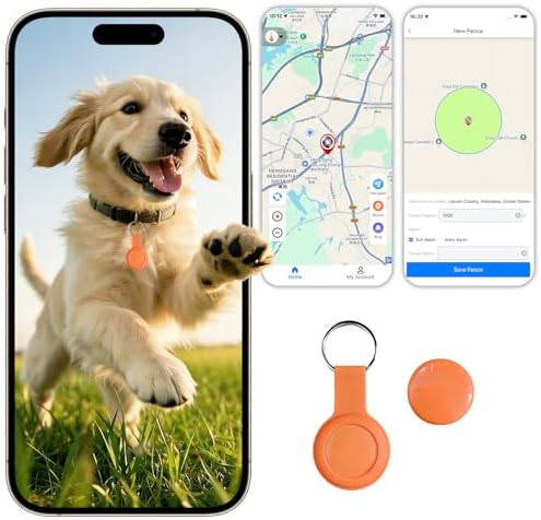Pet GPS Tracker: A Smart Collar with Real-Time Location Tracking—Ns in Real Time. Compatible with Android and iOS | Silicone Protective Case with Metal Ring, 1-Minute GPS Updates, 1-Year Replaceable Battery, IPX7 Waterproof