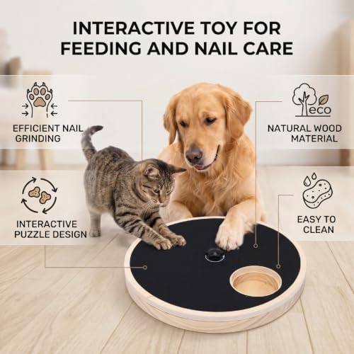 Asixxsix Dog Nail Scratch Board with Treat Box, 11.61 x 1.38 inch
