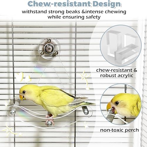 Bite-Resistant Acrylic Rocking Bird Nail Trimming Perch Stand