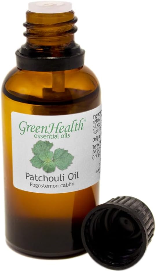 Patchouli Essential Oil - 1 fl oz (100% Pure & Uncut) Amber Glass Bottle w/Euro Dropper - GreenHealth