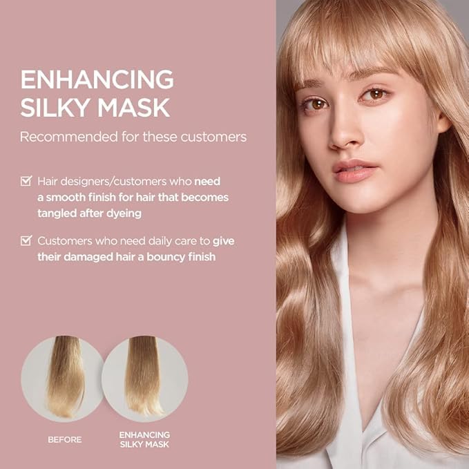 AYUNCHE Enhancing Silky Hair Mask 3.3 fl. oz. (100ml) [For Dyed & Damaged Hair] | Nourishing & Smoothing Deep Conditioner with Camellia Oil | Korean Salon Brand