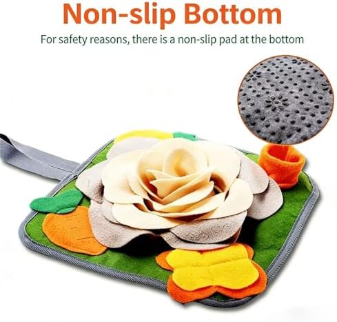 Rabbit Foraging Mat Snuffle Mat for Small Animals Rabbit Toy 11.81"x11.81" Rabbits Snuffle Mat Pets Interactive Feeding Matt Treat Dispenser for Bunny Guinea Pigs Ferrets Chinchillas (#B)