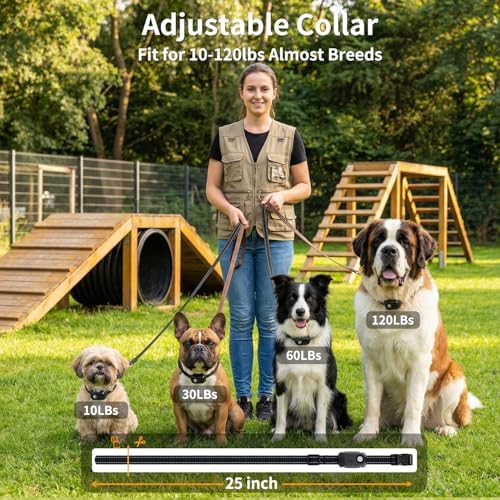 Dog Shock Collar - 4200 Feet Training Collar with Remote & IP67 Waterproof, 4 Training Modes - Beeper, Vibration, Electric Shock,Light for Small to Large Dogs (8-150 Lbs)