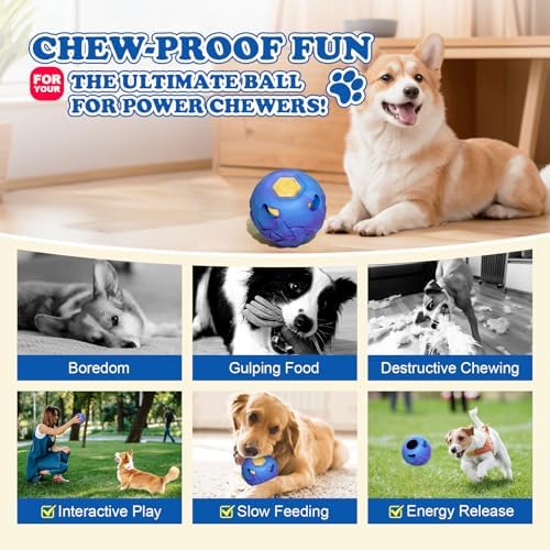 Small Frozen Treat Puzzle Ball, Interactive Fillable Rubber Dog Chew Toy