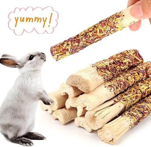 Abizoo Natural Rabbit Chew Toys, Sweet Bamboo, 10 Sticks