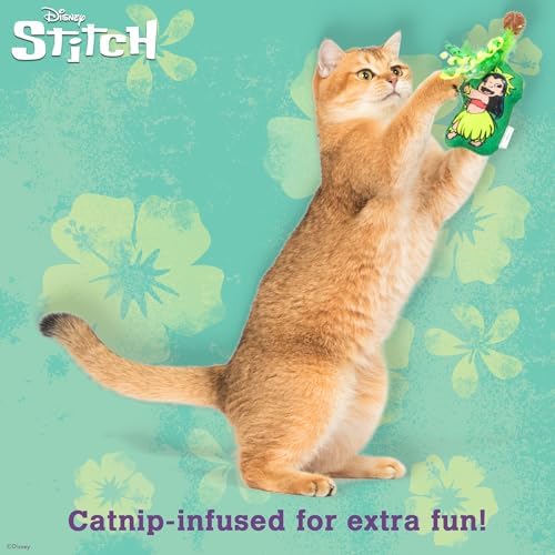 Disney for Pets Lilo and Stitch Feather Wand Teaser Cat Toy, 12 Inch, 2 Pk
