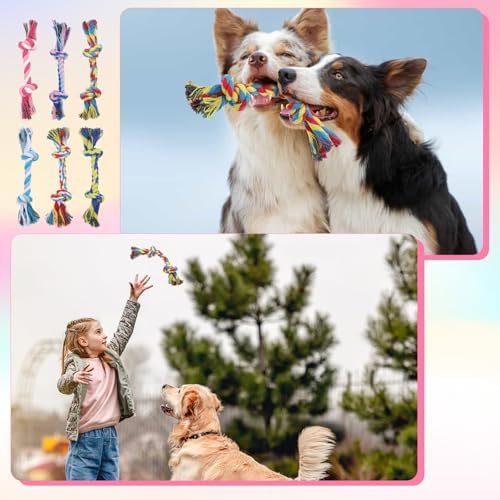 Dimeho 48 PCS Puppy Chew Toy Dog Rope Toys Teething Toy, Multi Color