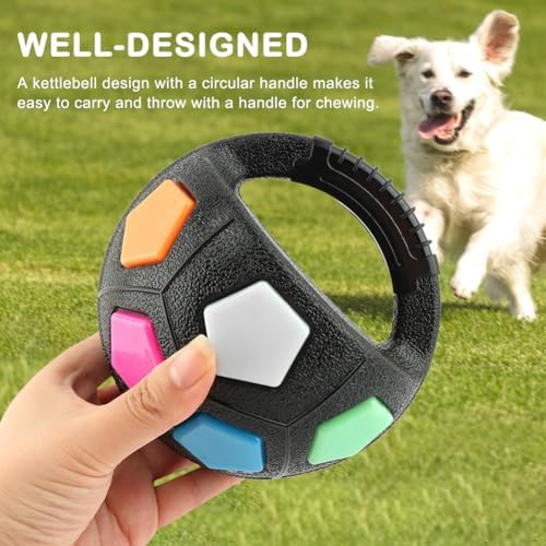 Dog Soccer Ball Toy with Handle - Dog Calming Ball,Floating,Black