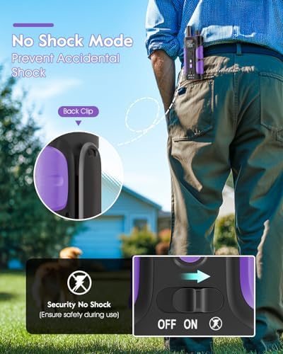 SLOPEHILL Dog Shock Collar,4200FT Dog Training Collar with Remote,Purple | IP68 Waterproof e Collar with Beep,Vibration,Safe Shock,Light,No Shock Mode,Shock Collar for Small Medium Large Dog 8-140lbs