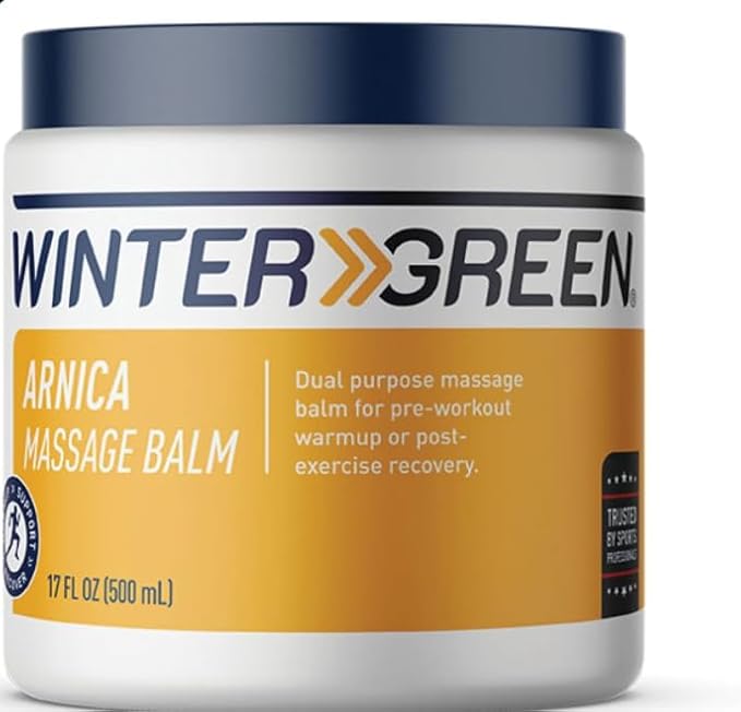 Wintergreen Arnica Massage Balm, Natural Body Lubricant, 17 Fluid Ounces