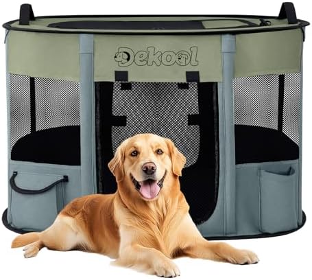 Foldable Pet Playpen, Portable Crate for Dogs & Cats, Indoor Outdoor Travel