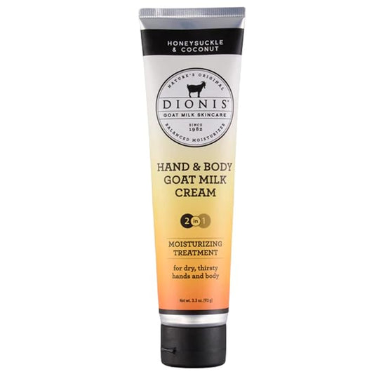 Dionis Goat Milk Hand & Body Cream Honeysuckle & Coconut 3.3oz (Pack of 1)