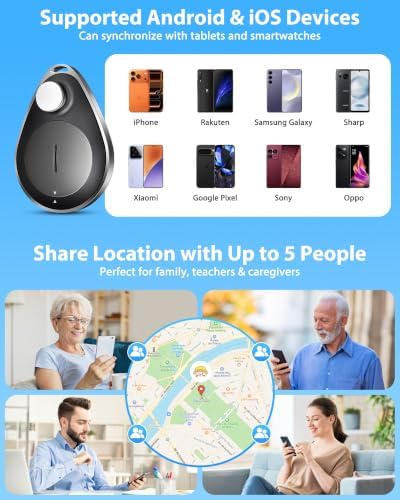 GPS Tracker for Kids 4-Pack, Anti-Removal Pin, No Monthly Fee | Compatible with Apple & Android,Magnetic Unlocker Included,Hidden Tracker for Backpacks,Luggage,Kids, Elderly,Pets