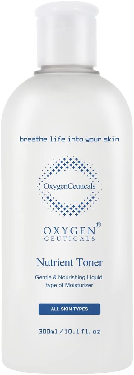 OxygenCeuticals Nutrient Toner – Essence-Type Hydrating Toner for Dry Skin, Deep Moisture & Nourishing Care with Hyaluronic Acid, Portulaca & Allantoin Extracts. 10 fl.oz (300ml)