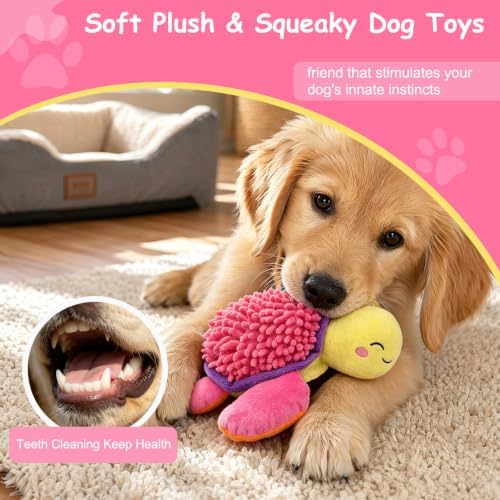 Squeaky Plush Turtle Dog Toy – Interactive Chew & Cuddle