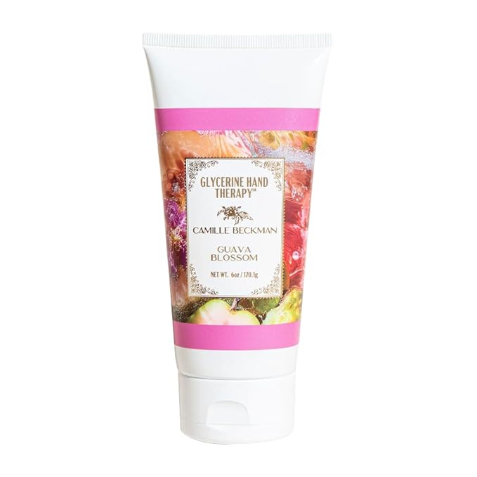 Camille Beckman Glycerine Hand Therapy Cream, Guava Blossom, Ultra Moisturizing Hand Cream for Dry, Cracked Hands, Non-Greasy, Paraben-Free, Made in USA, 6 Ounce