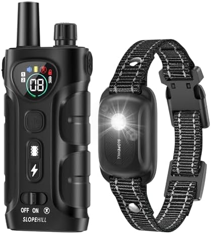 SLOPEHILL Dog Shock Collar,4200FT Dog Training Collar with Remote,Black | IP68 Waterproof e Collar with Beep,Vibration,Safe Shock,Light,No Shock Mode,Shock Collar for Small Medium Large Dog 8-140lbs