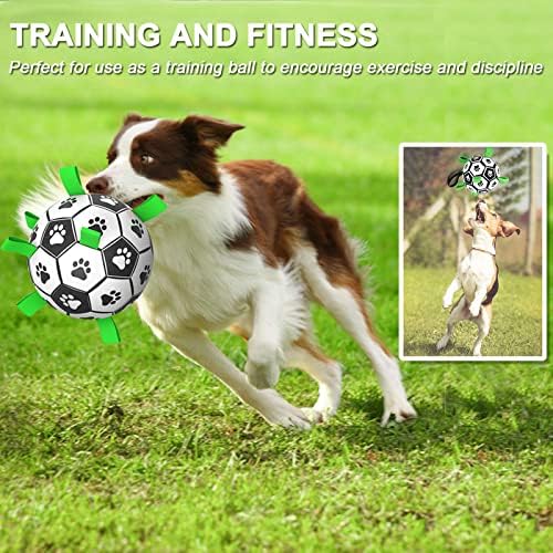 Amasiver Dog Soccer Ball Toys, World Cup Dog Soccer Ball with Straps, Puppy Birthday Gifts, Water Toy, Herding Ball, Durable Balls for Small Medium Pet, Puppy Outdoor Toy (6 Inch-Medium)