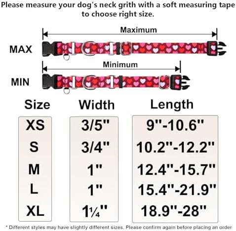 Valentines Martingale Dog Collar Pink Burgundy Heart Love, Large