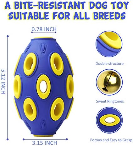 Treat Dispensing Dog Toys - Squeaky Dog Toys for Aggressive Chewers - Tough Interactive Fetch Tennis Balls Toys for Medium Large Breed