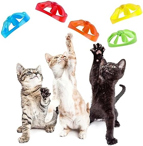 FOIMAS 17pcs Cat Fetch Toy,Cat Palying Tracking Interactive Toys with Flying Propellers for Cat Kitten Indoor and Outdoor Chasing Training Hunting Chasing Supply
